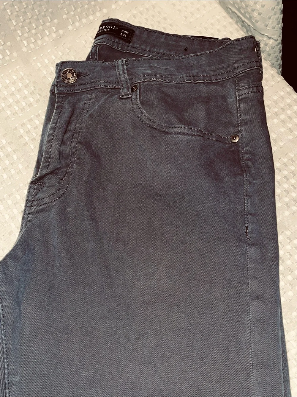 Liverpool Los Angeles Men’s 34W 34L Gray Slim Fit Stretch Pants Jeans